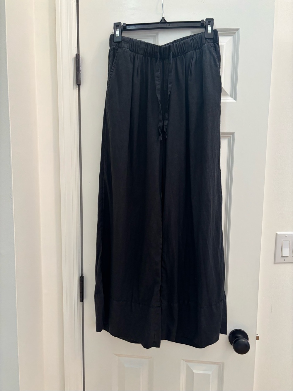 Caslon Black Wide-Leg 100% Linen  Pants